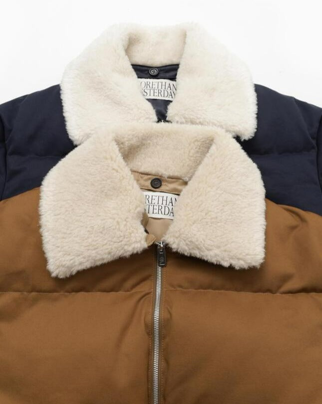 【MORE THAN YESTERDAY】Detachable Shearling Collared Down Jacket