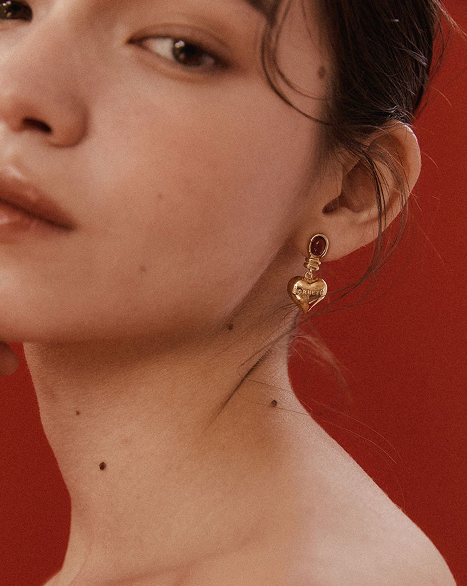 [BORNETE SEASON 24-001] Audrey in oval mozambic garnet earring