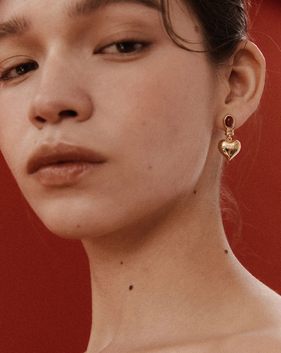 [BORNETE SEASON 24-001] Audrey in oval mozambic garnet earring