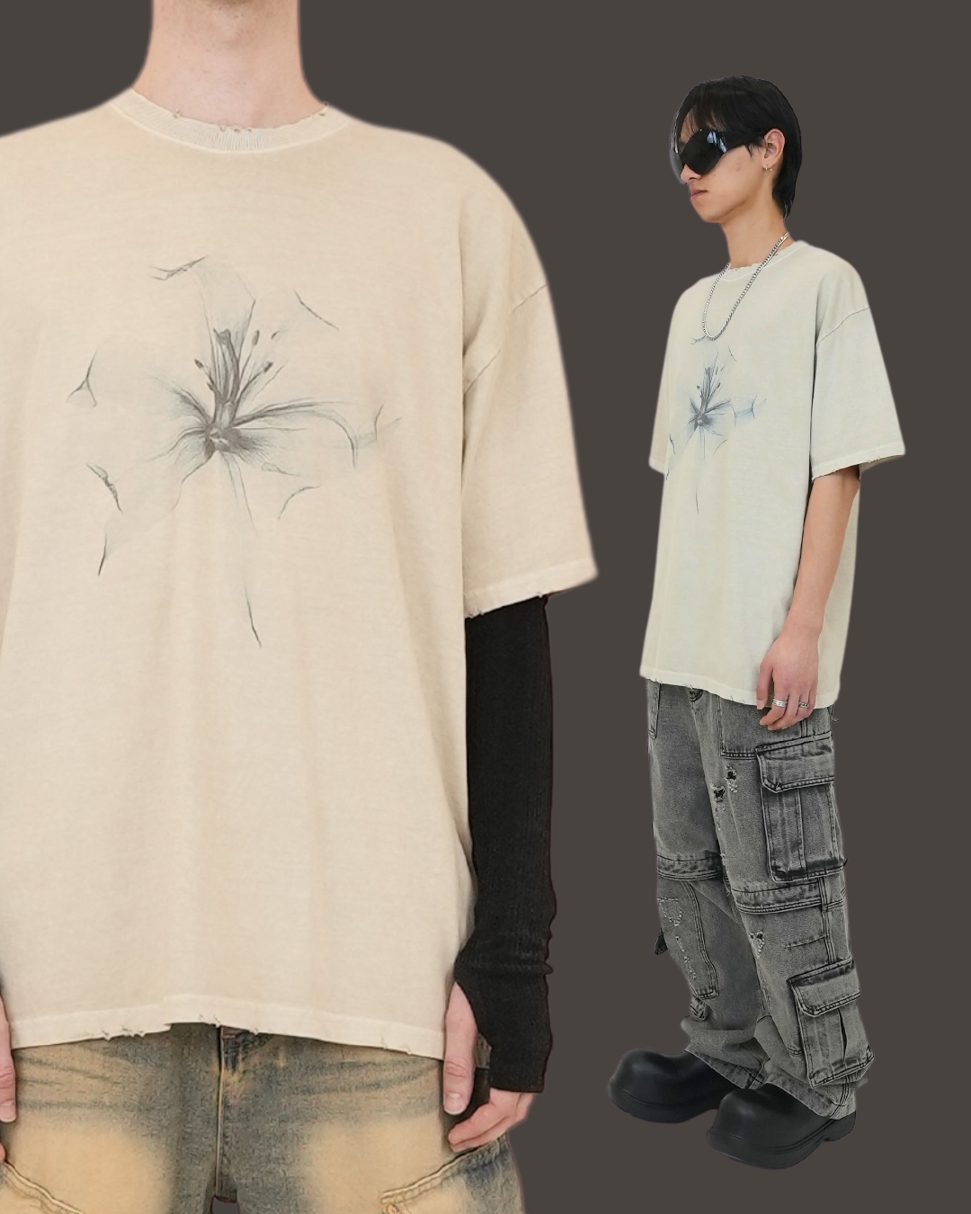 MAGNOLIA S/S TEE-BEIGE