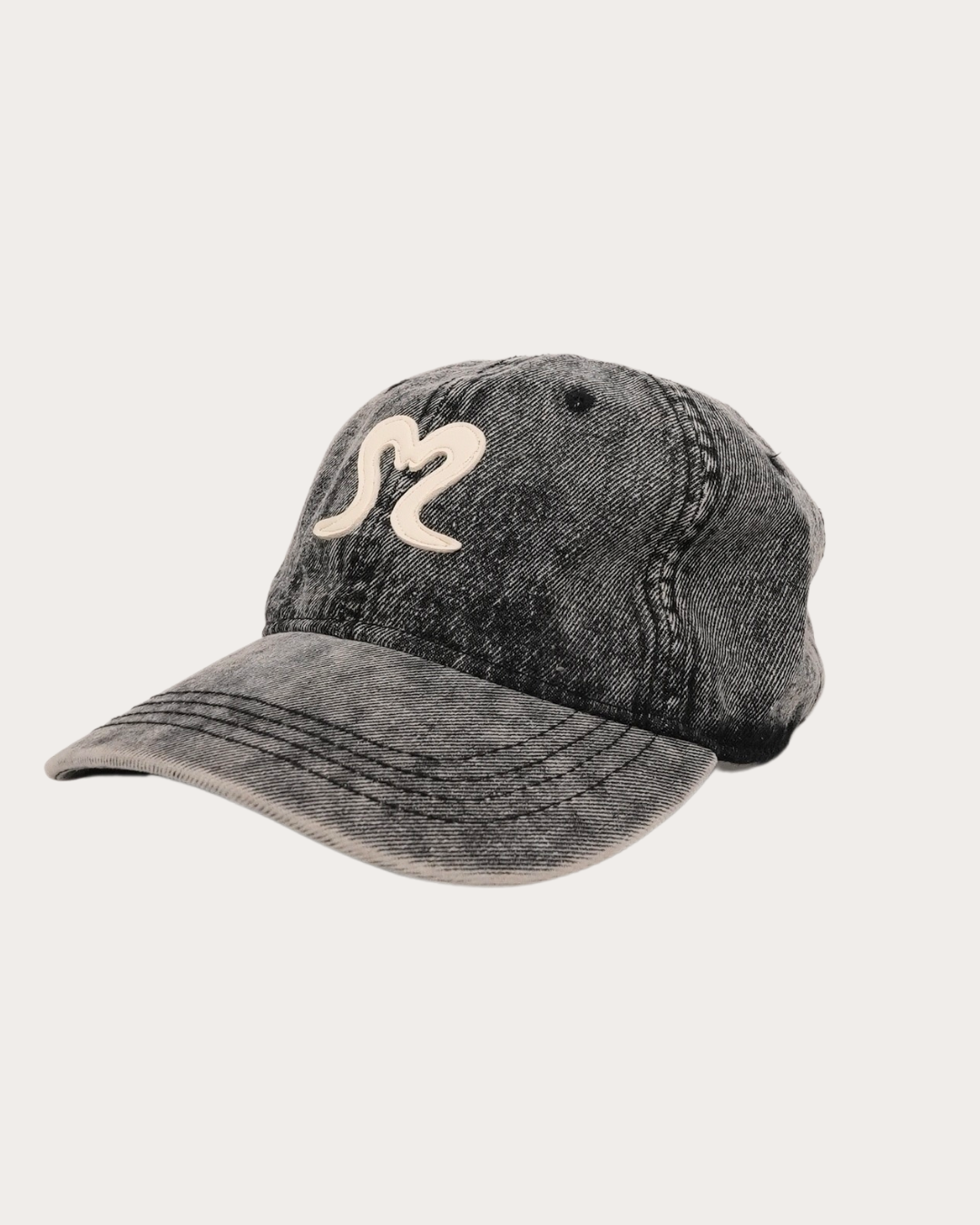 Logo Denim Cap-STONE BLACK