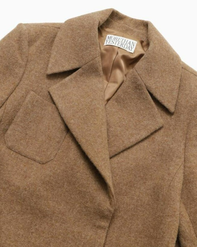 【MORE THAN YESTERDAY】Abraham Wool Big Lapel Line Coat