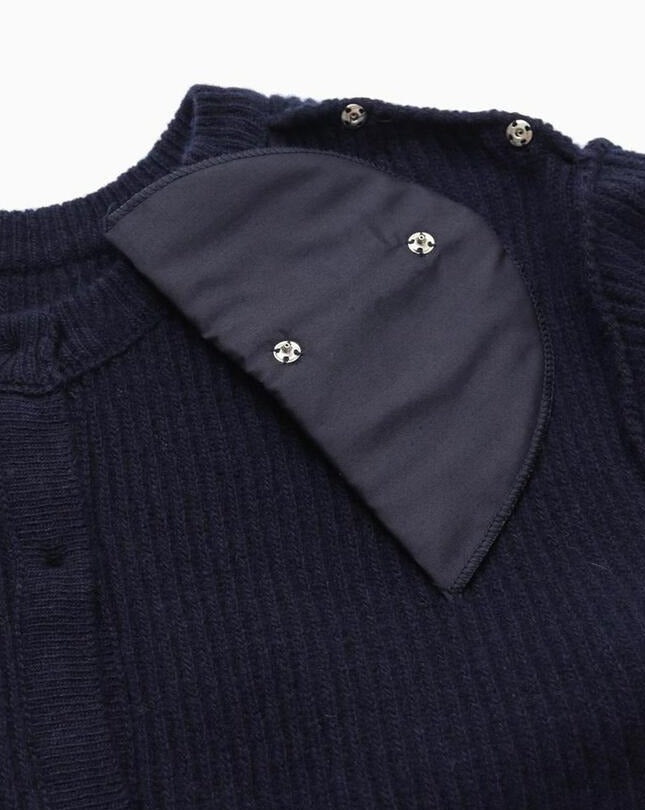 【MORE THAN YESTERDAY】Power Shoulder Merino Wool Cardigan