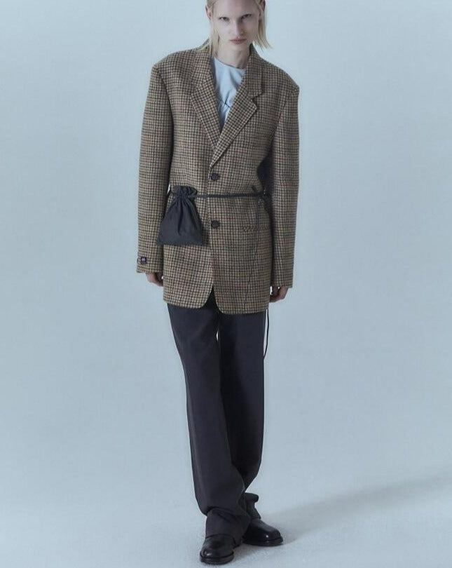 【MORE THAN YESTERDAY】Abraham Oversized Check Blazer