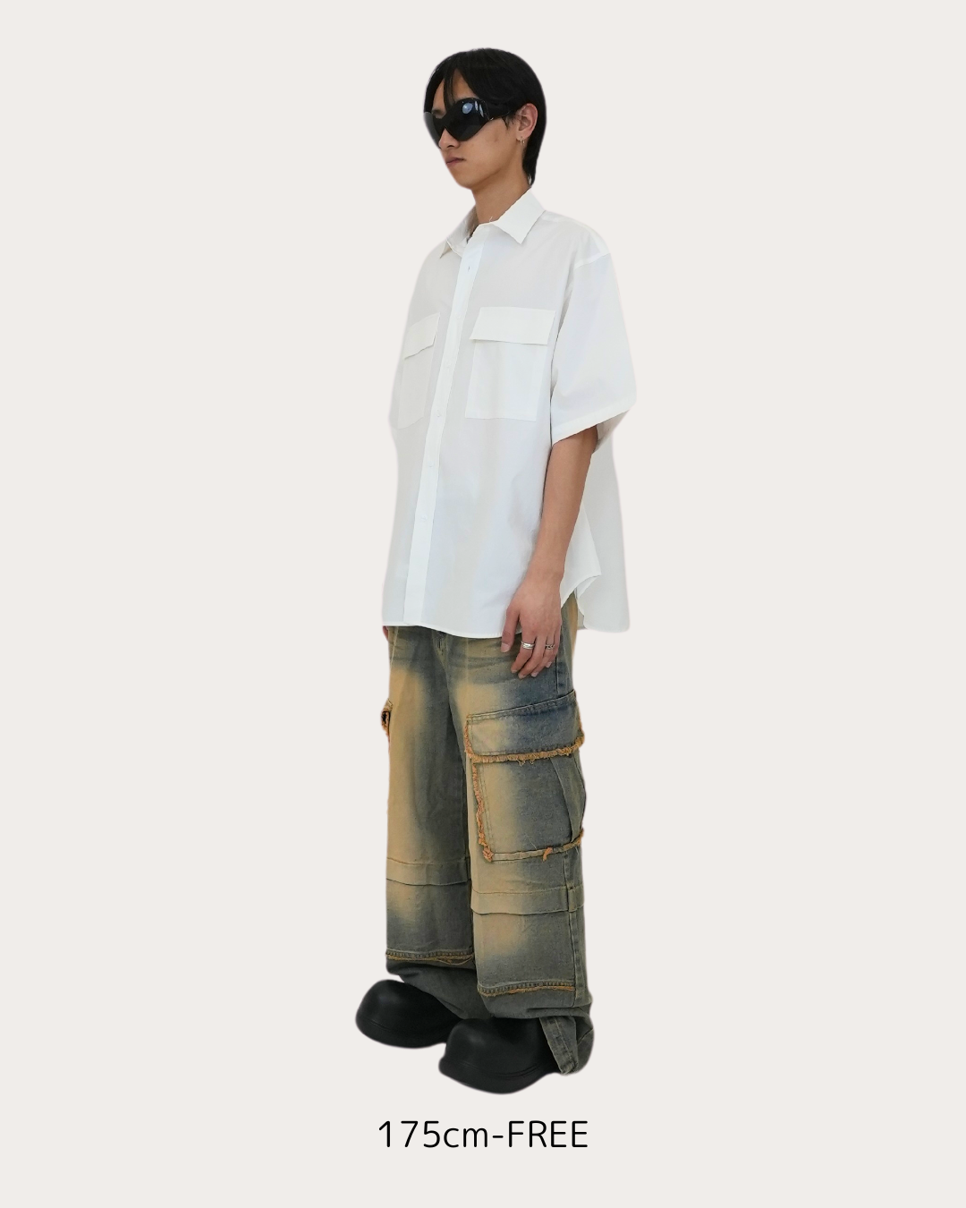 Oversized Pocket Shirts-WHITE