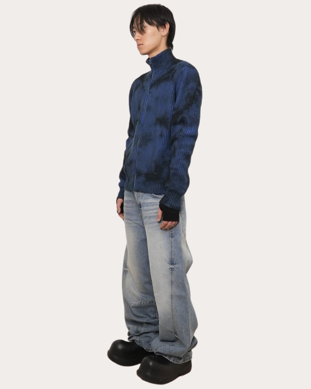 Curve Denim Pants-BLUE 