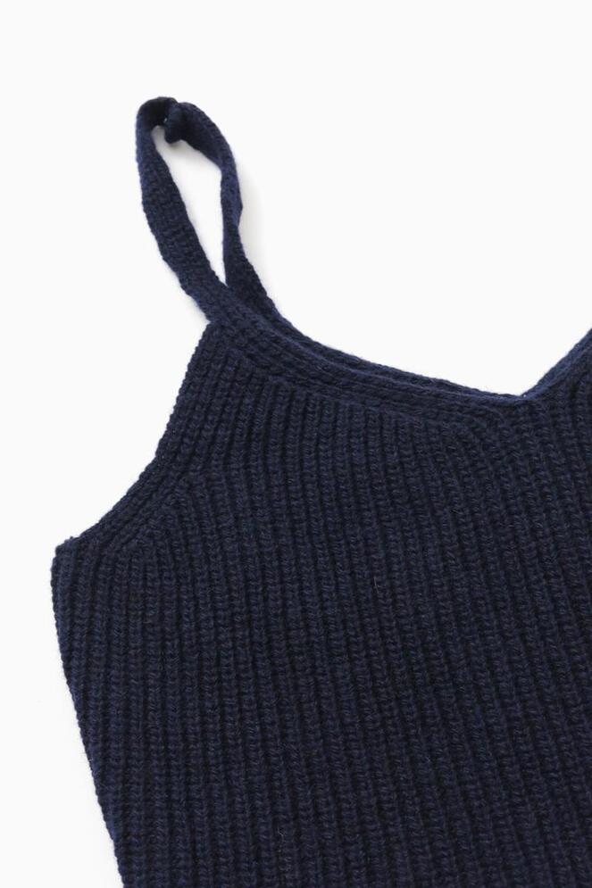 【MORE THAN YESTERDAY】Strap Wool Knit Top