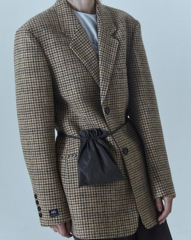 【MORE THAN YESTERDAY】Abraham Oversized Check Blazer