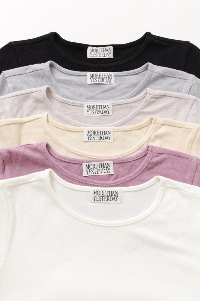 【MORE THAN YESTERDAY】Angora Blended Short Sleeve Tee