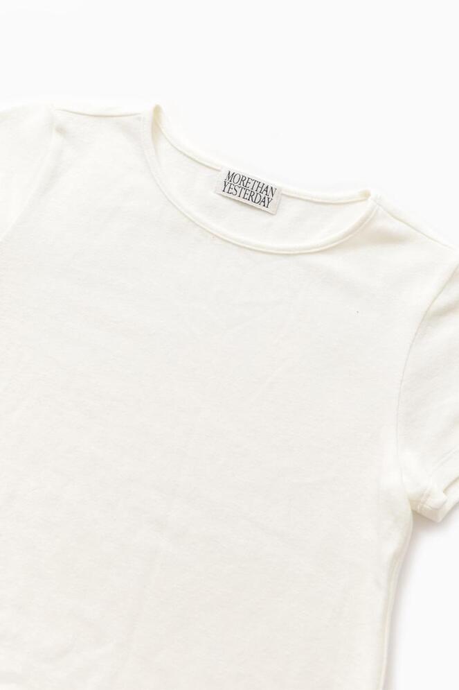 【MORE THAN YESTERDAY】Angora Blended Short Sleeve Tee