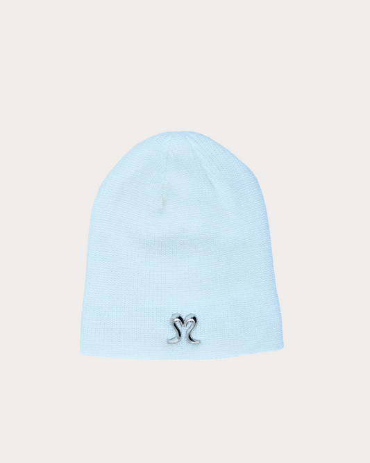 Metal Logo Beanie-WHITE