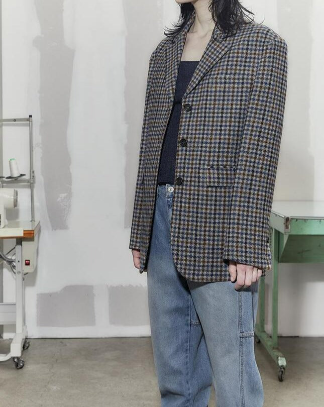 [Love You So Much] Abraham 3 Button Check Blazer