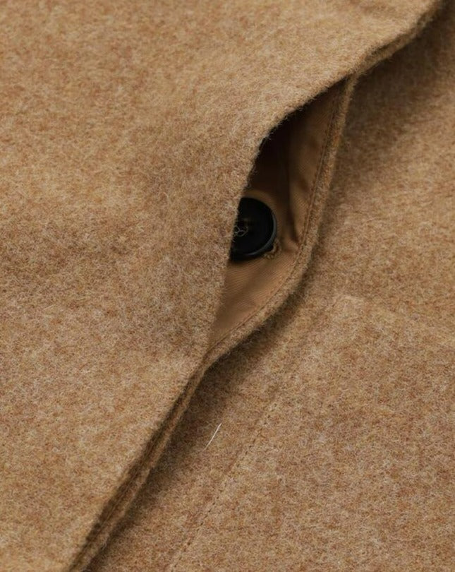 【MORE THAN YESTERDAY】Abraham Wool Big Lapel Line Coat