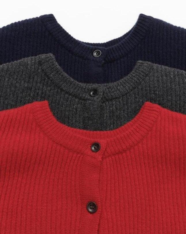 【MORE THAN YESTERDAY】Power Shoulder Merino Wool Cardigan