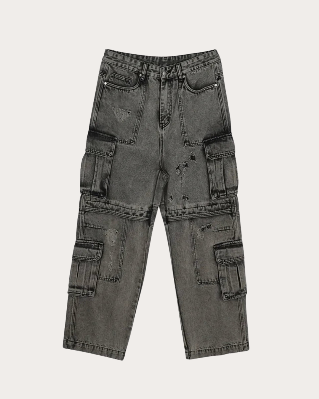 Stone Washd Cargo Denim 