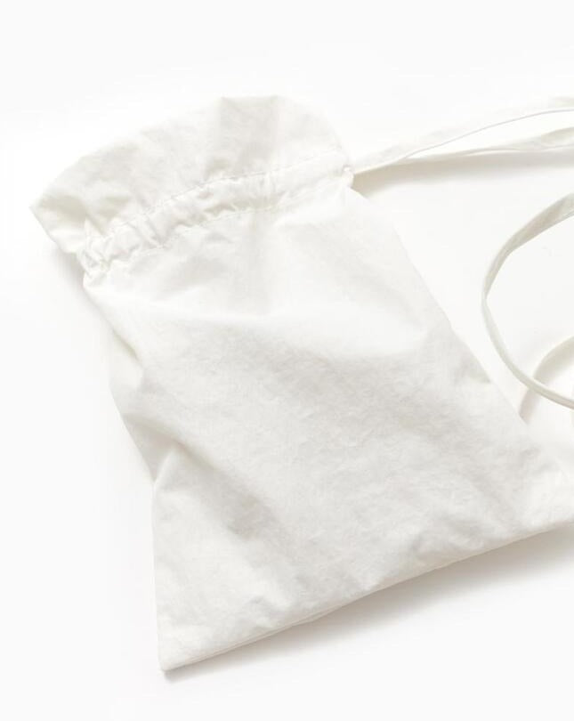 【MORE THAN YESTERDAY】Unbalanced Sheer Long Shirt with Mini Pocket Bag