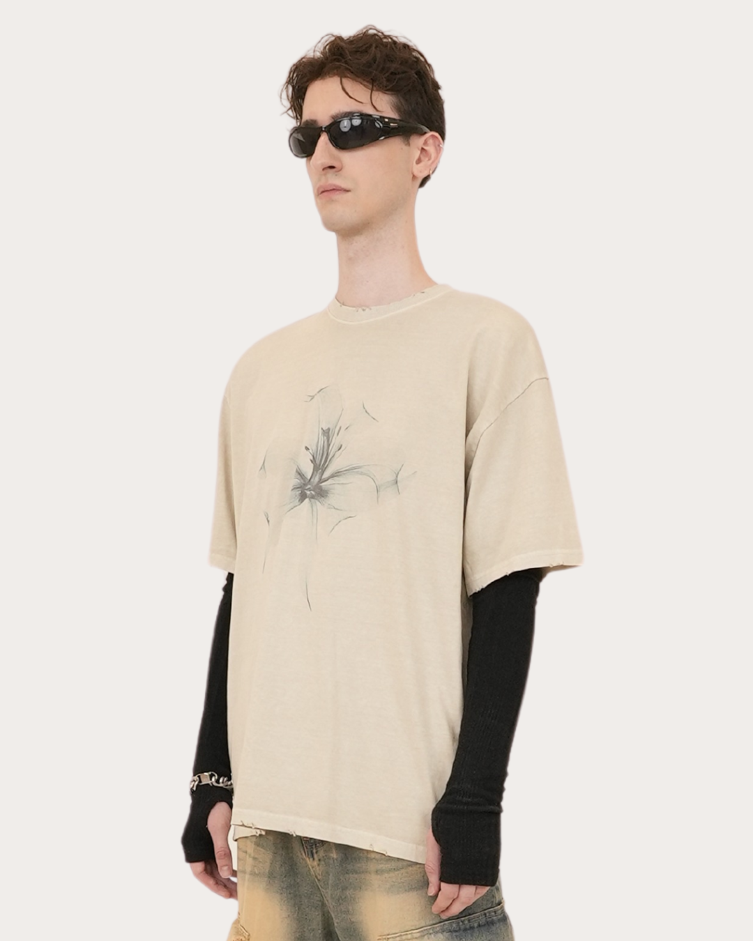 MAGNOLIA S/S TEE-BEIGE