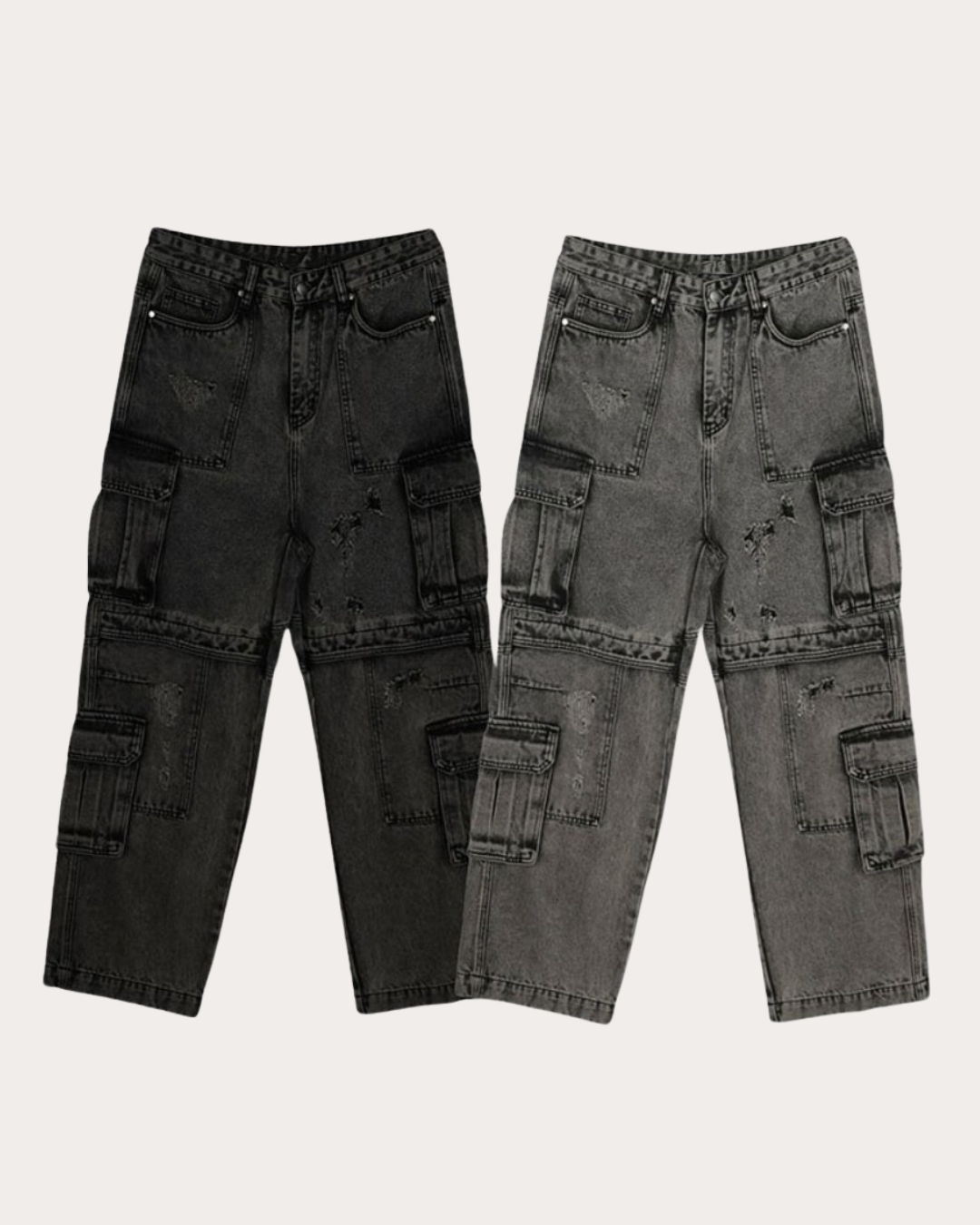 Stone Washd Cargo Denim 