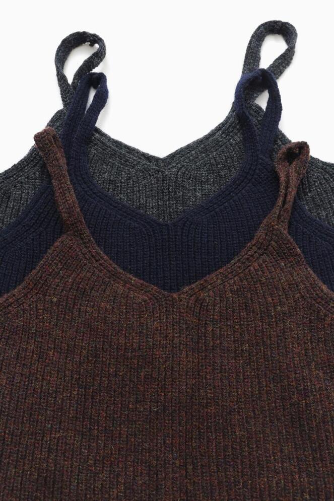 【MORE THAN YESTERDAY】Strap Wool Knit Top