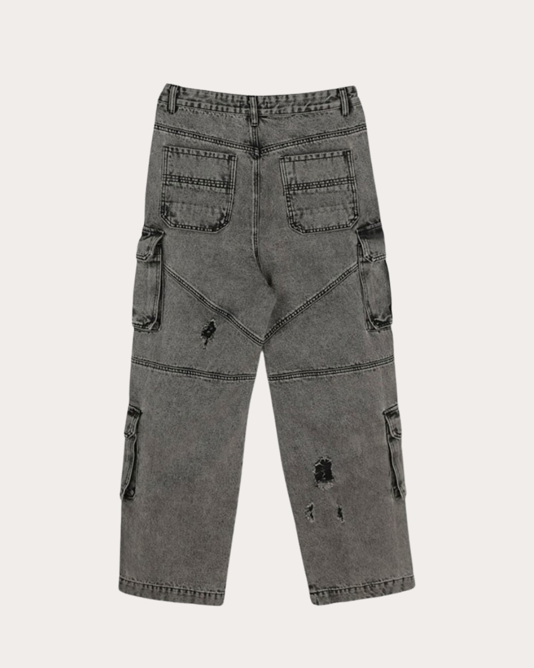 Stone Washd Cargo Denim 