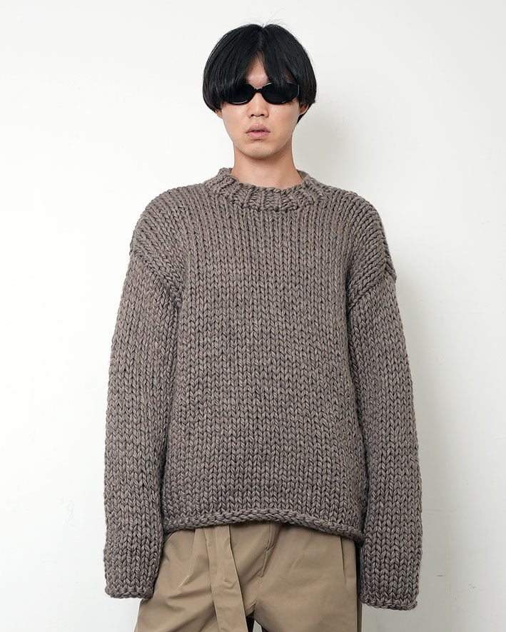 【HANDMADE】Shaggy Round Knit