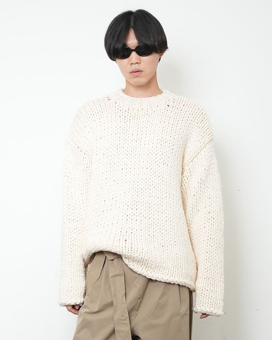 【HANDMADE】Shaggy Round Knit