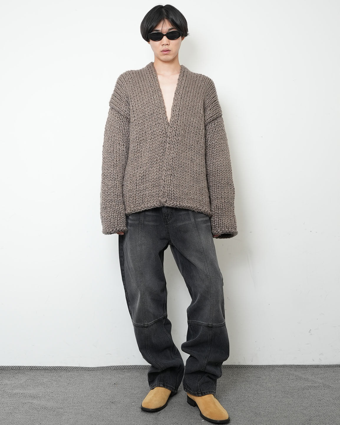 【HANDMADE】Shaggy Knit Cardigan