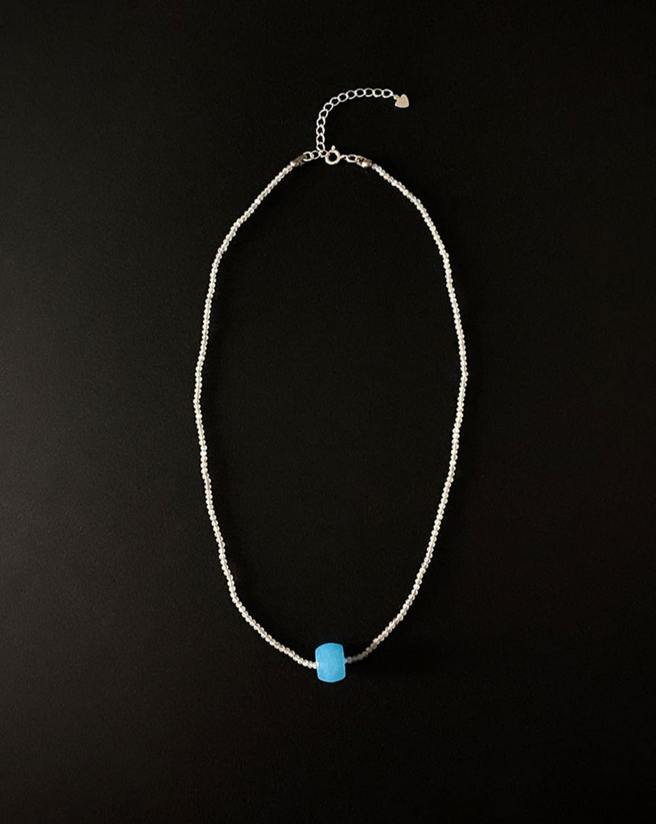 【BORNETE SEASON 23-017】23SS Blue-Gray Necklace