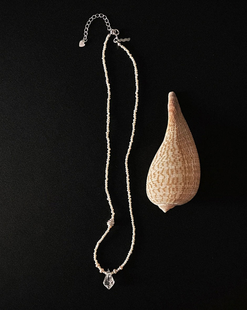 [BORNETE SEASON 23-013] 23SS Brut-nah natural pearl silver necklace