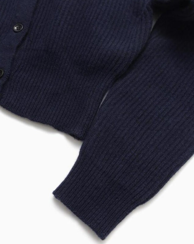 【MORE THAN YESTERDAY】Power Shoulder Merino Wool Cardigan