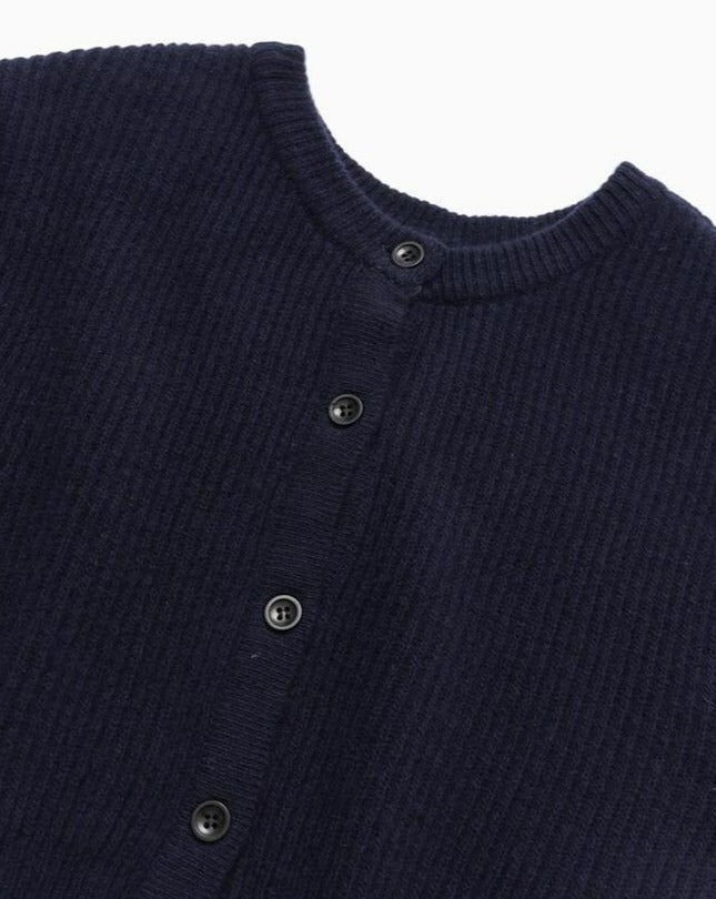 【MORE THAN YESTERDAY】Power Shoulder Merino Wool Cardigan