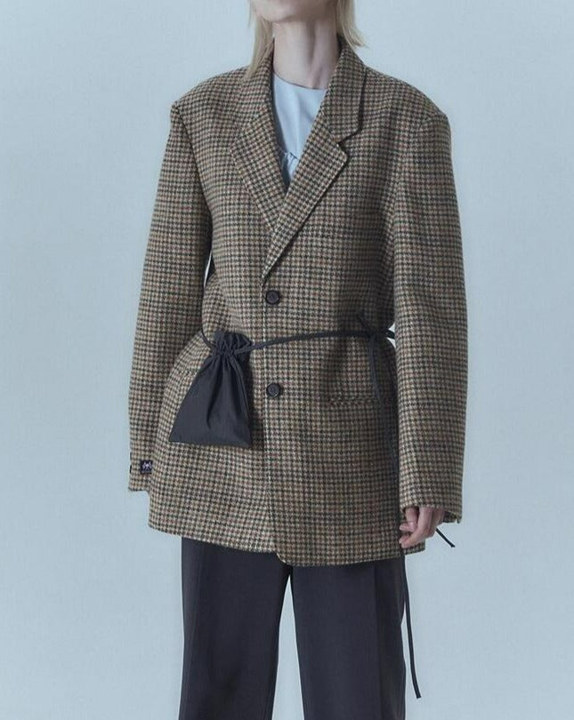 【MORE THAN YESTERDAY】Abraham Oversized Check Blazer