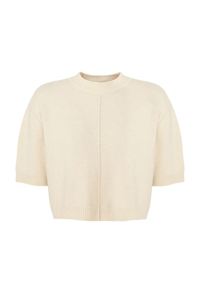 【Love You So Much】Puff Sleeve Cropped Knit