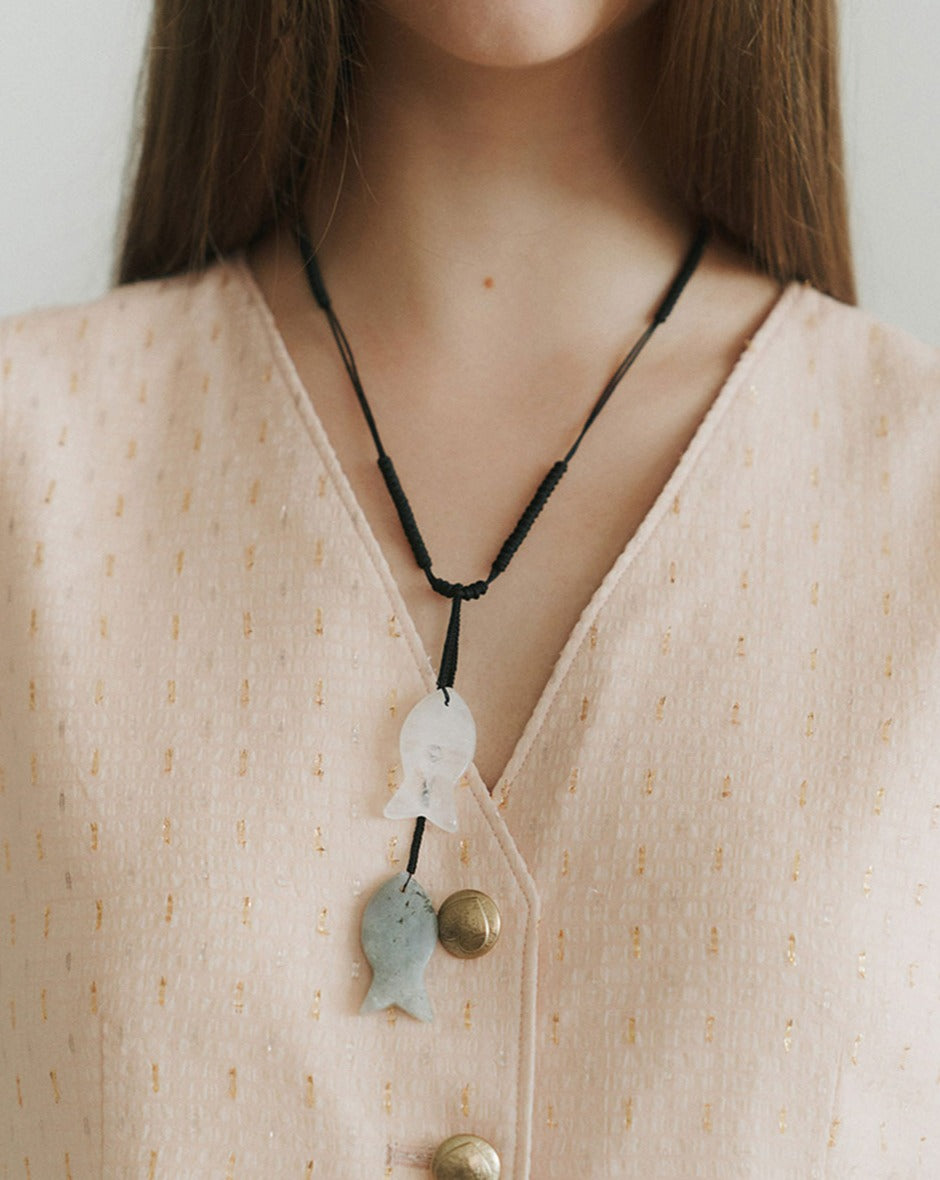 【BORNETE SEASON 23-015】23SS guppy gemstone necklace