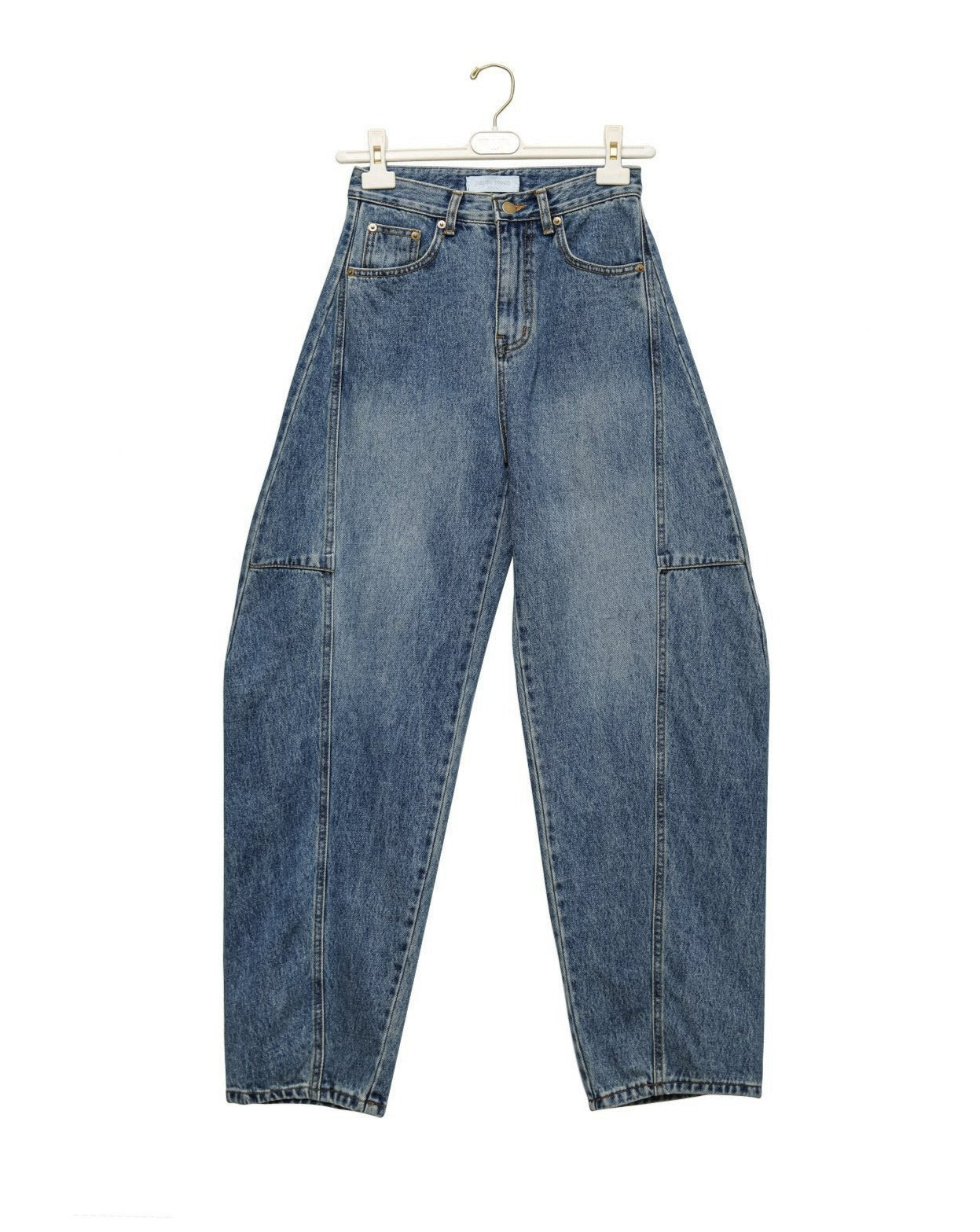 【PAPERMOON ペーパームーン】AW / Side Stitch Detail Voulme Blue Denim Jeans