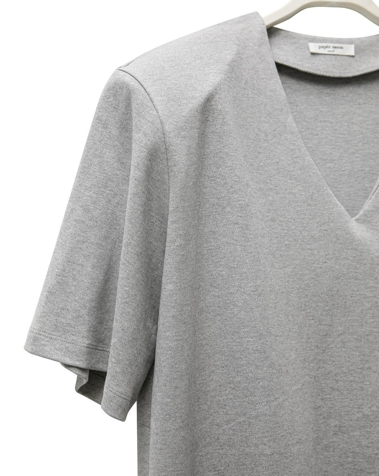 【PAPERMOON ペーパームーン】SS / Maxi Shoulder Padded Deep V - Neck T - Shirt