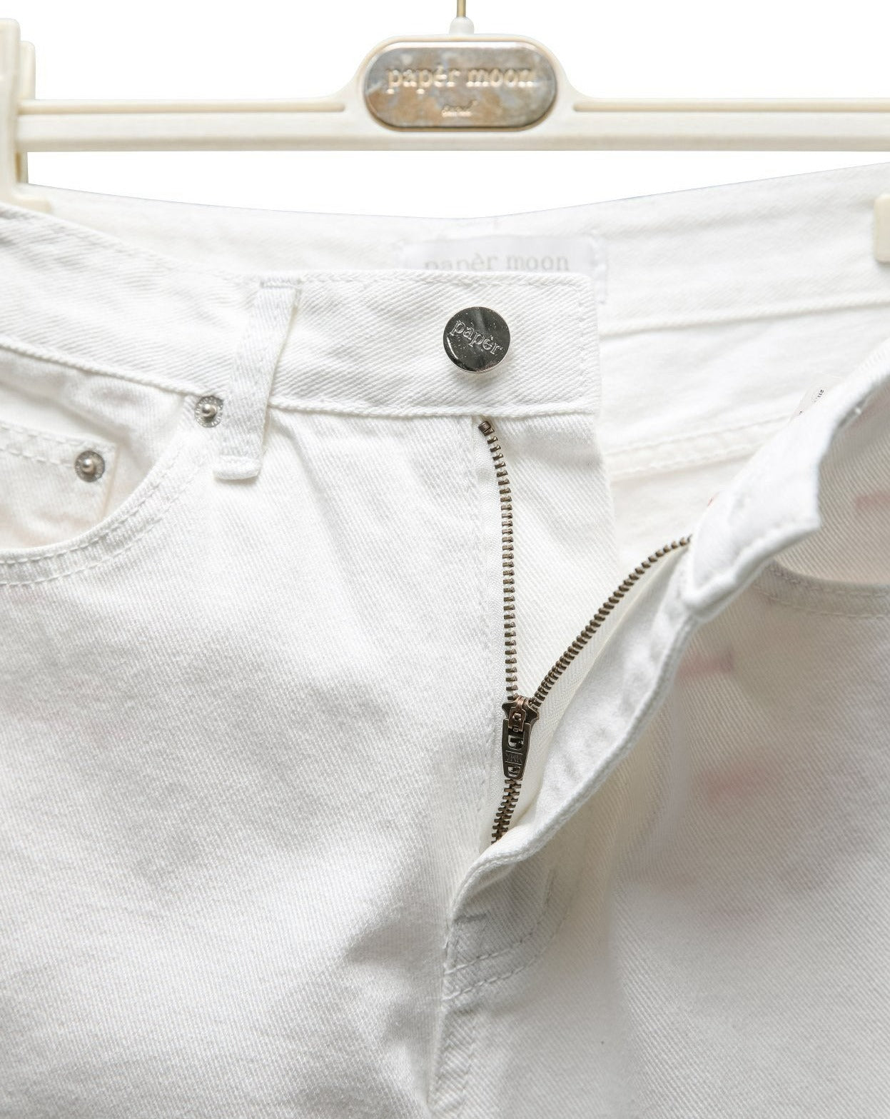 [PAPERMOON] SS / High Rise Wide Leg White Denim Pants