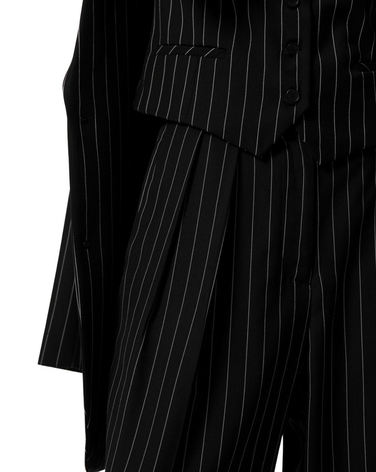 [PAPERMOON] SS / Wide Pin Stripe Set up Suit Pleated Trousers