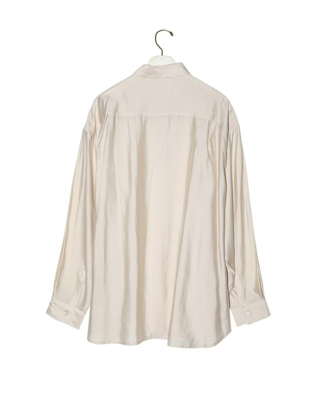 [PAPERMOON] SS / Sheer Silky Classic Button Down Shirt