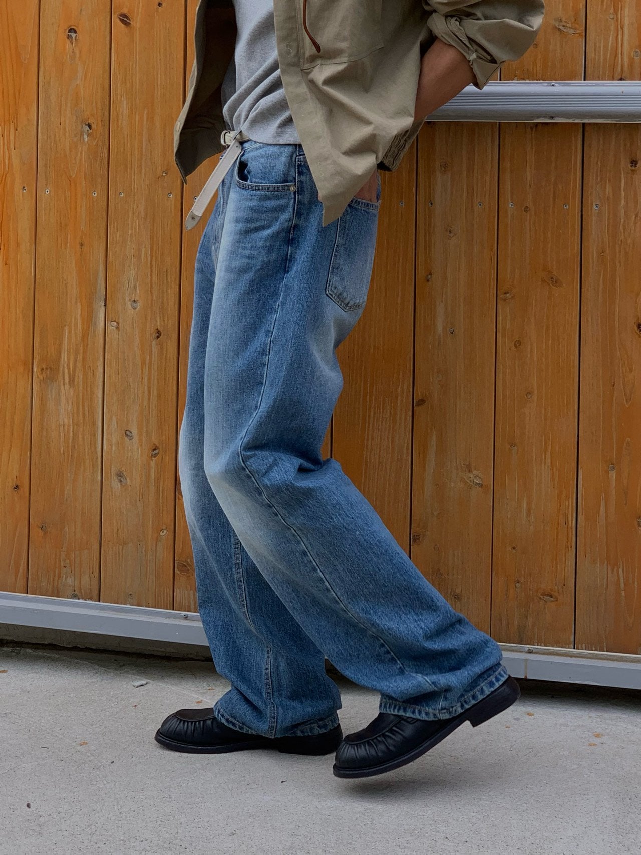 Washed Wide Denim Pants