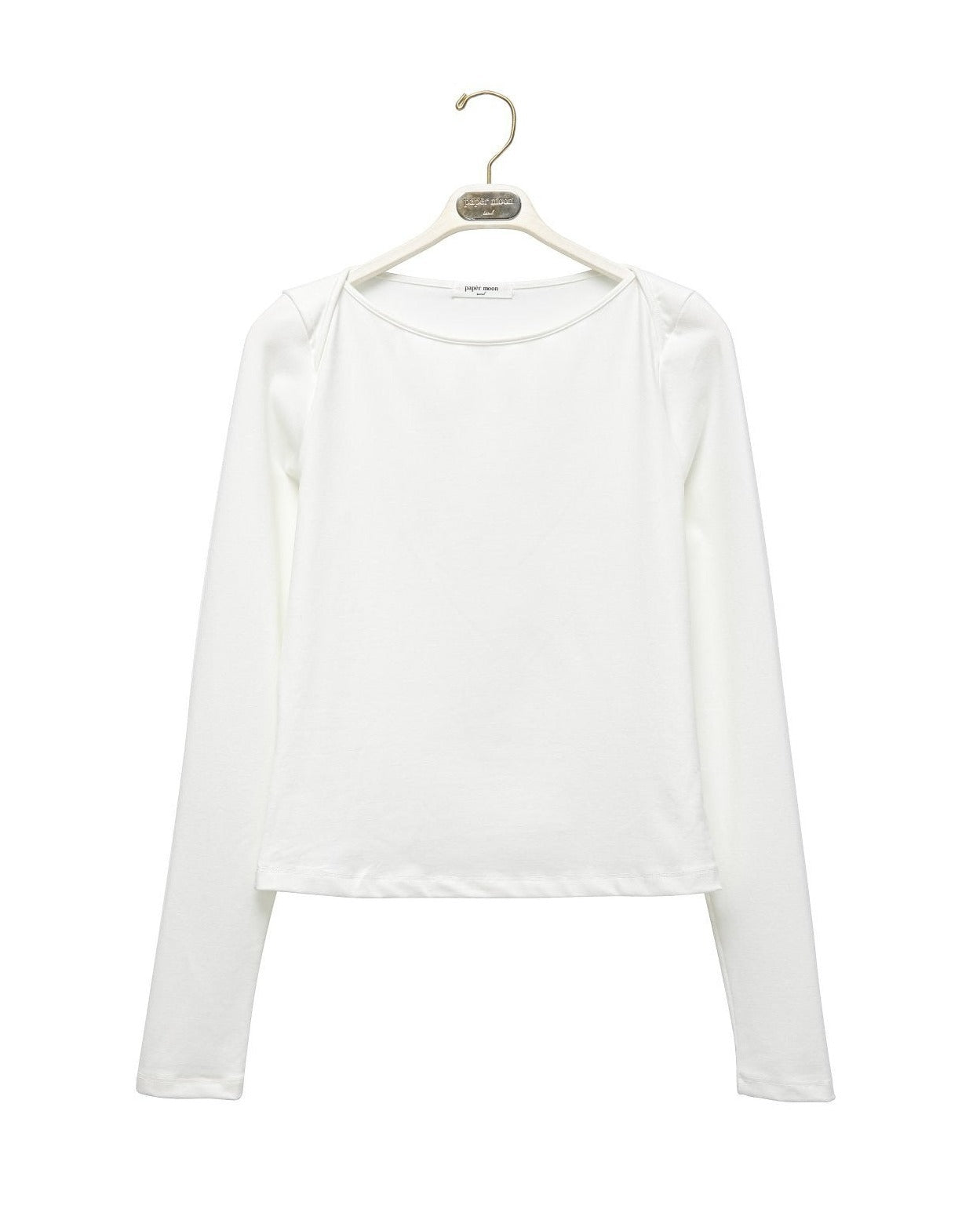 【PAPERMOON ペーパームーン】SS / Boatneck Detail Long Sleeved T - Shirt