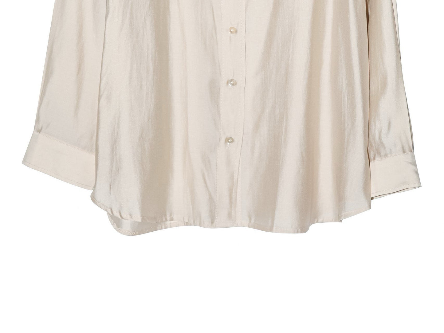 [PAPERMOON] SS / Sheer Silky Classic Button Down Shirt