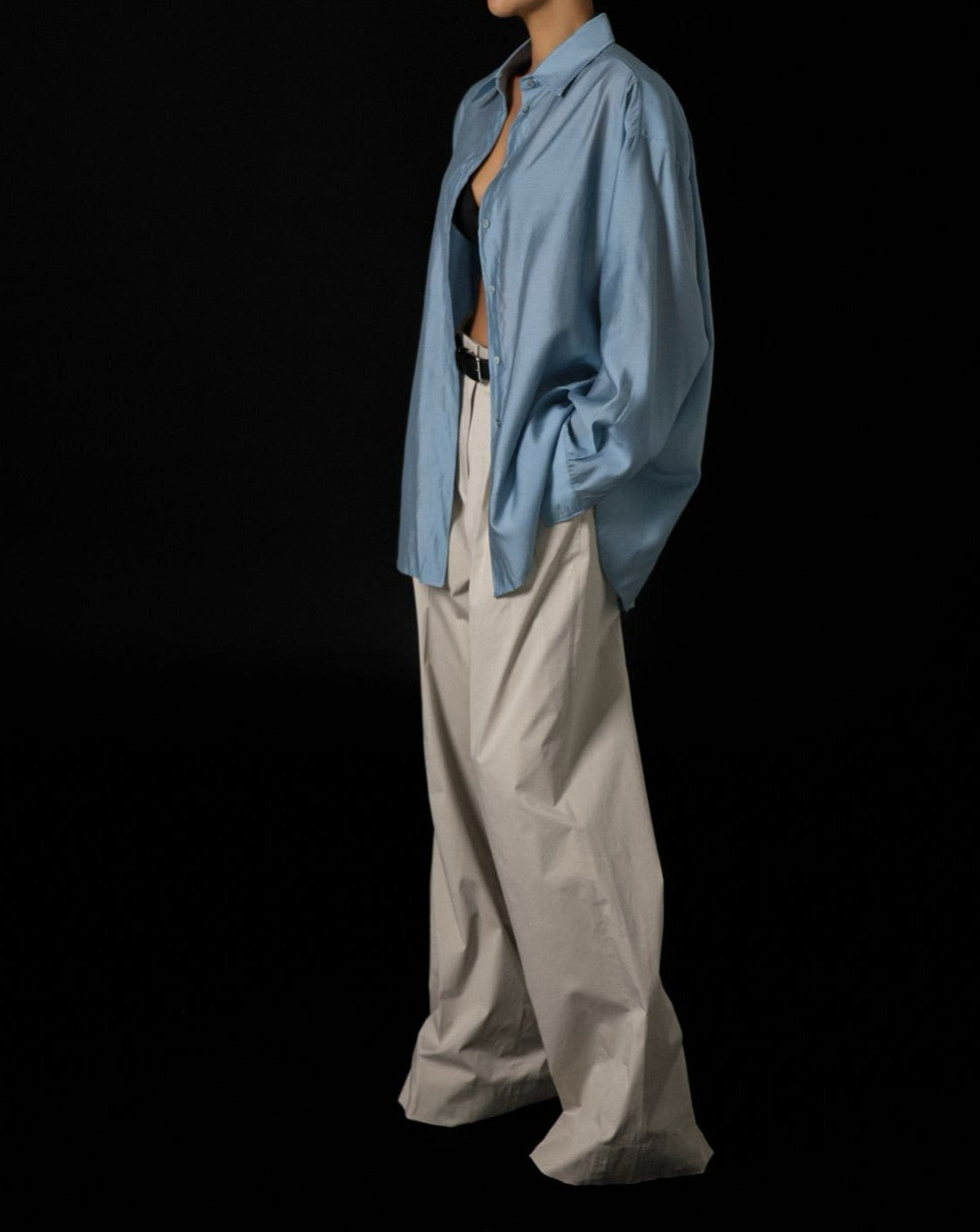 【PAPERMOON ペーパームーン】SS / Cotton Two Pin - Tuck Wide Trousers