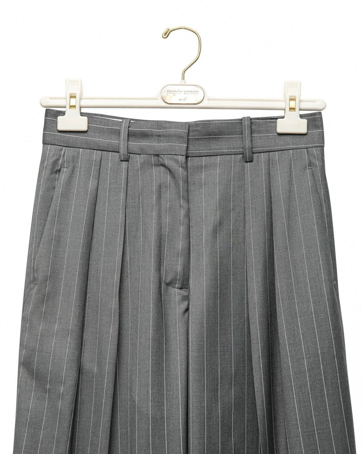 [PAPERMOON] SS / Wide Pin Stripe Set up Suit Pleated Trousers