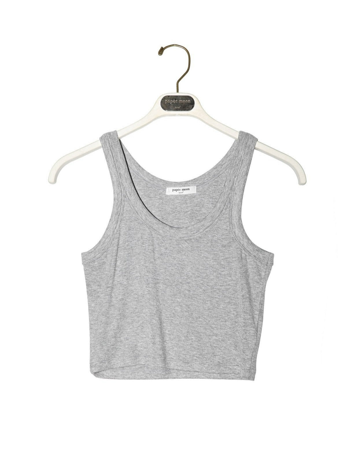 【PAPERMOON ペーパームーン】SS / Ribbed Cropped Tank Sleeveless Top