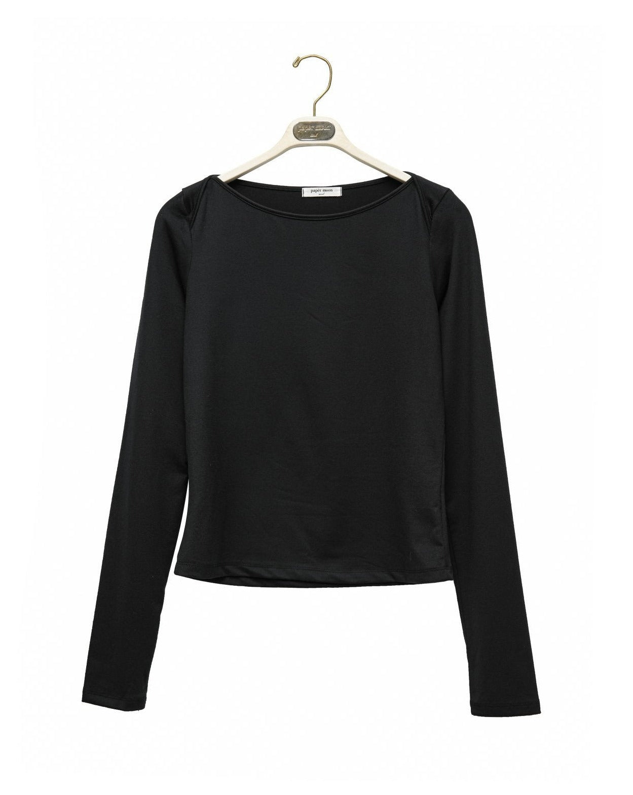 【PAPERMOON ペーパームーン】SS / Boatneck Detail Long Sleeved T - Shirt