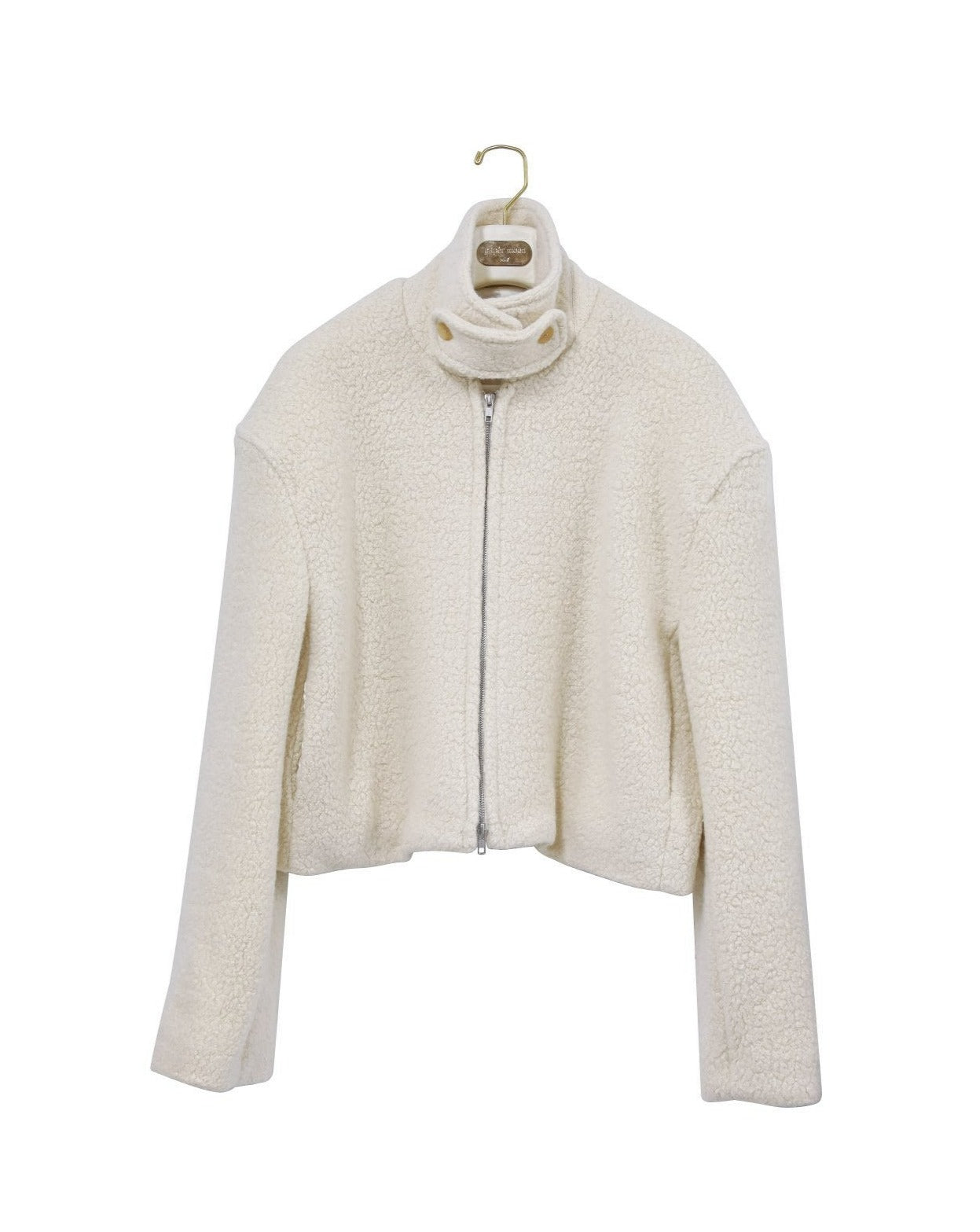 【即納】【PAPERMOON ペーパームーン】AW / Bouclé Alpaca Blend Wool Cropped Two Way Zipped Jacket