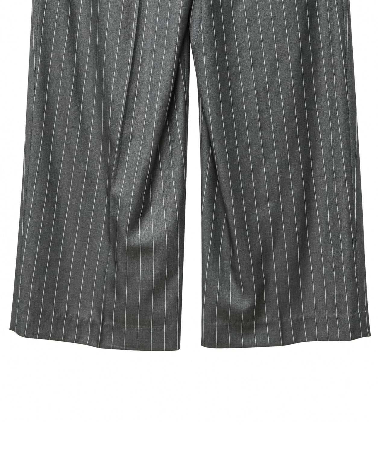 [PAPERMOON] SS / Wide Pin Stripe Set up Suit Pleated Trousers