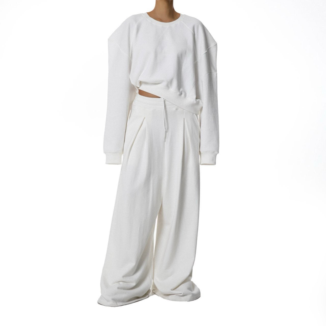 【PAPERMOON ペーパームーン】SS / Pin - Tuck Detail Sweat Wide Pants