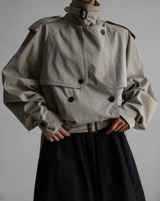 【PAPERMOON ペーパームーン】SS / Oversized Cropped Trench Coat